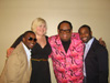 Jennifer Hudson's Personal Assistant, Walter, Make-up Artist, Abby,and Hair Stylist to the stars, Lawrence,  backstage at Harvey Star Washington Bedazzled Show in Chicago (161,186 bytes)